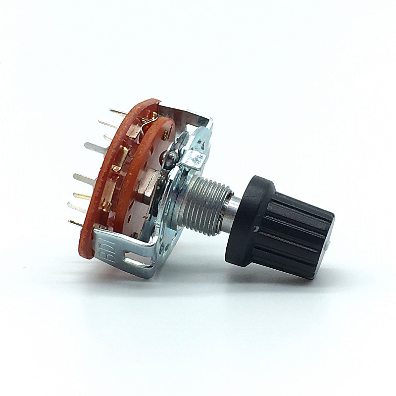 RS25 Shaft Panel Mount 4P3T Band Rotary Switch Selector 4 Pole 3 Position 20MM Plum Shaft