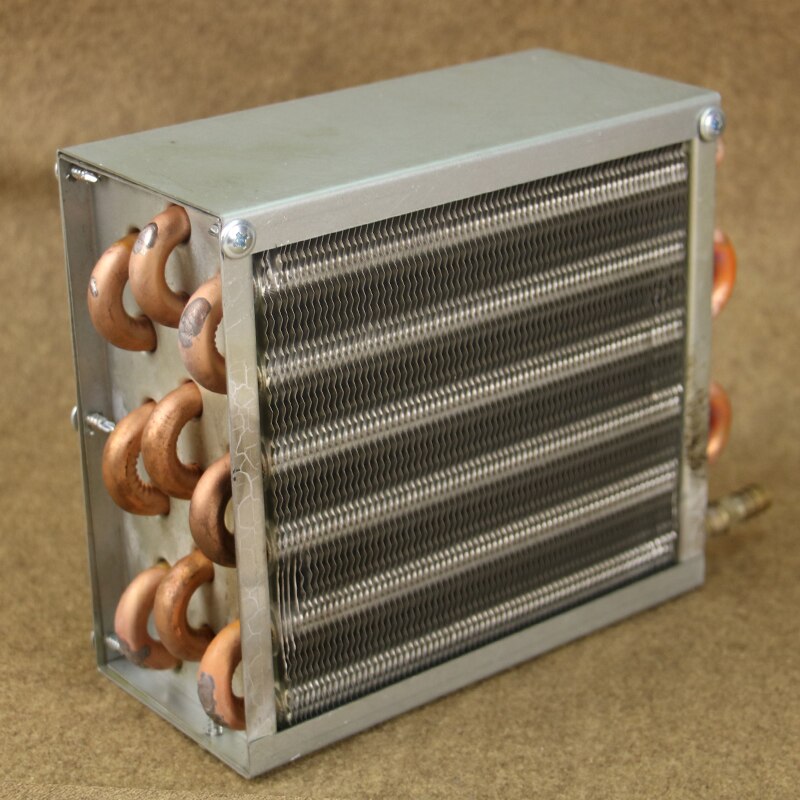 condenser radiator refrigerator freezer air-cooled water-cooled aluminum fin and copper heat tube exchanger with fan