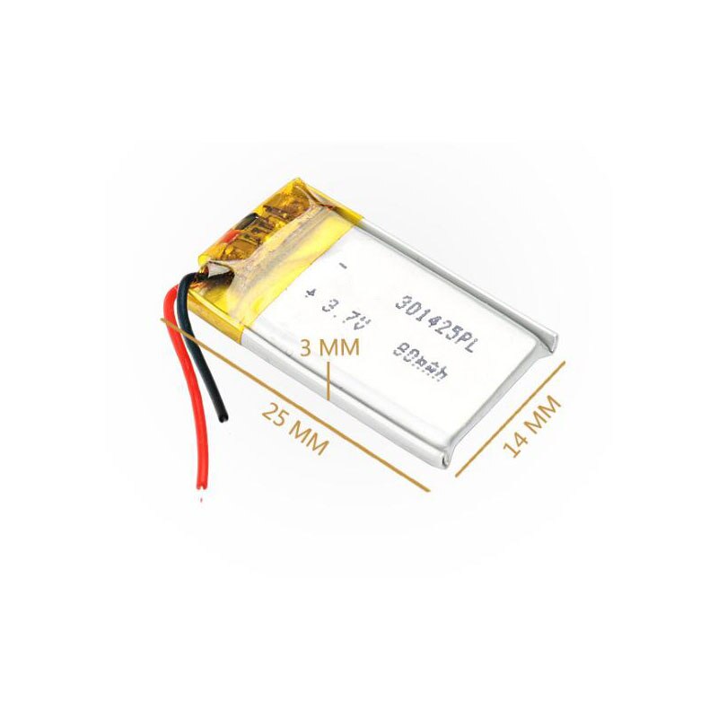 3,7 V 80mAh 301425 Lithium-Polymer Li-Po li ionen Akku Für spielzeug Bluetooth kopfhörer lautsprecher MP3 MP4 GPS Lipo zelle