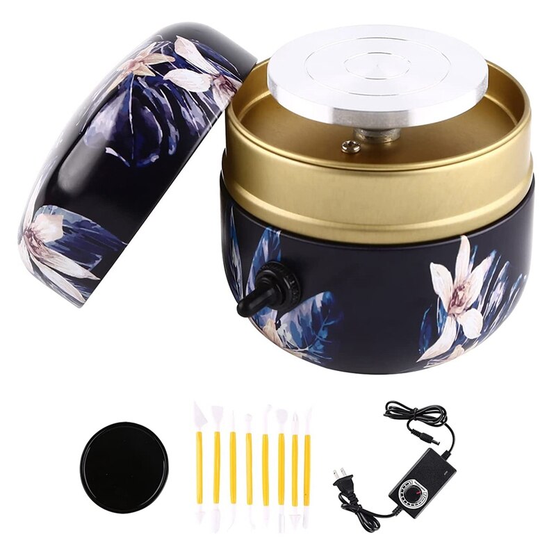 Mini Ceramic Wheel Adjustable Speed Ceramic Wheel With Anti-Skid Pad For Children Beginners And Ceramic Art: Blue