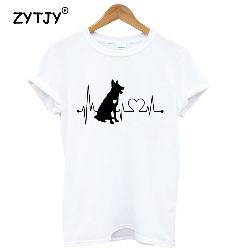 Duitse Herdershond Hartslag Print Vrouwen T-shirt Katoen Casual Funny Shirt Voor Lady Top Tee Tumblr Hipster -77
