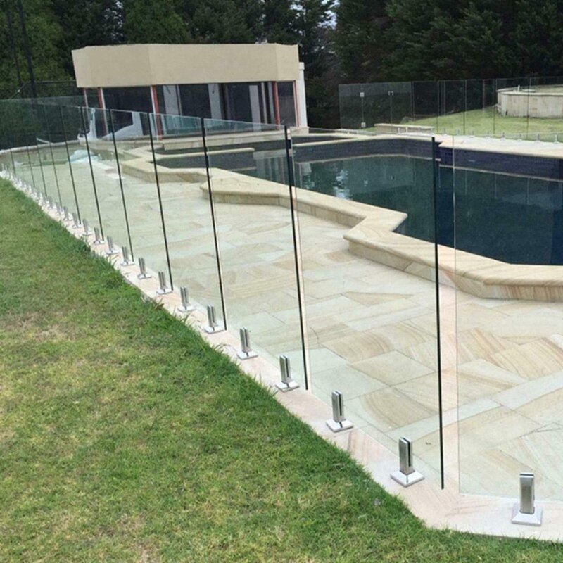 Heavy duty rustfrit stål glas pool hegn klip gulv glas stativ faste beslag klemme bjstore