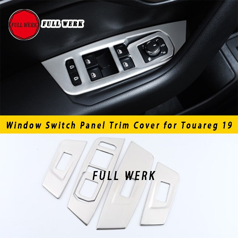 304 Ss Auto Styling Interieur Bekleding Voor Touareg 19 Air Vent Gear Shift Window Switch Cup Cover Frame Sticker accessoires: Window Switch