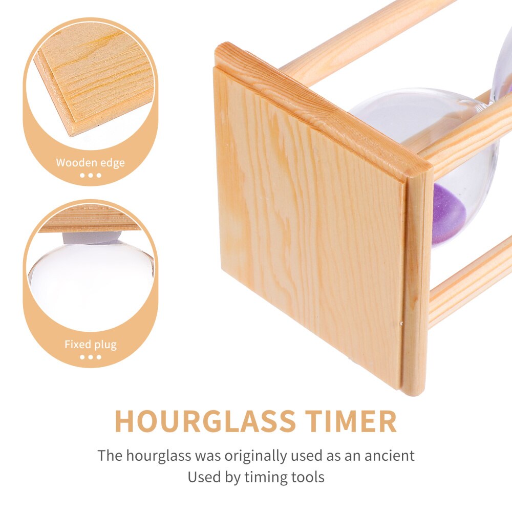 Wooden Frame Hourglass Glass Transparent Glass Sandglass Restaurant Accessories