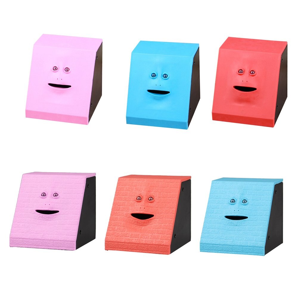 En plastique Banque de Visage Visage Humain Capteur Intelligent Tirelire Électrique Pièce Peut Manger L&#39;argent Visage Tirelire Magasin Tirelire Tirelire