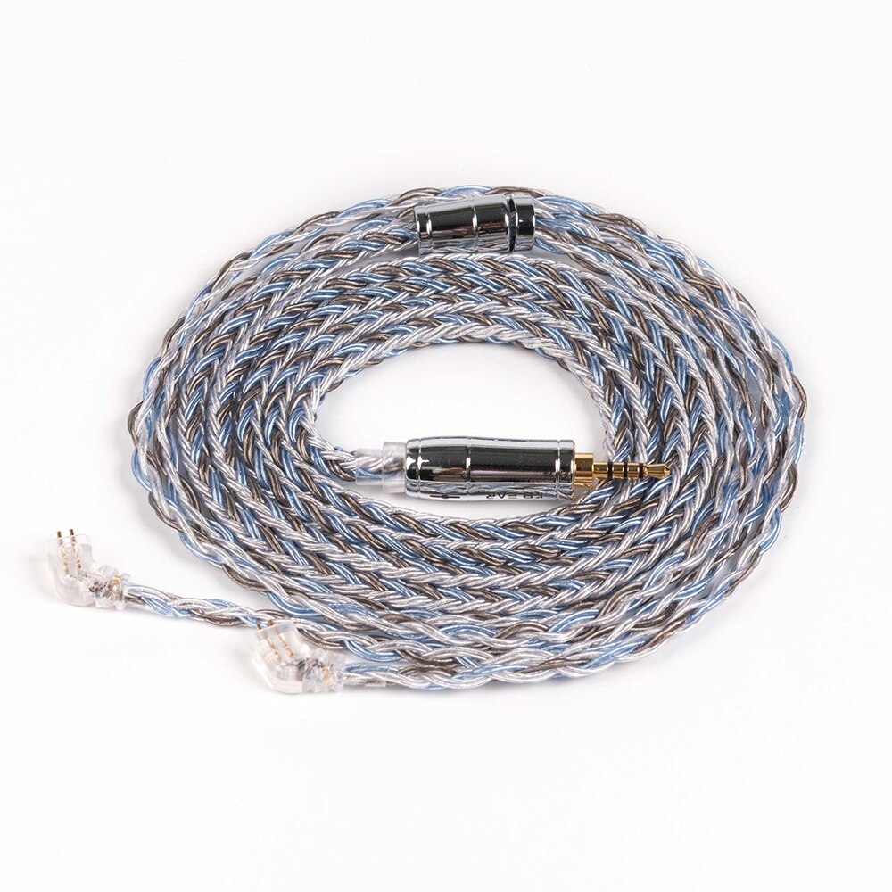 KBEAR 16 core Silver plated Cable 2.5/3.5/4.4mm Upgrade Cable With MMCX/2pin/QDC/TFZ Connector For ZS10/ZSN PRO F1 KB06 HI7: TFZ 2.5mm