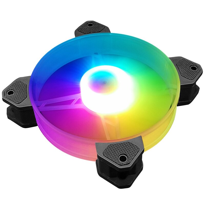 Coolmoon f-yh computer sag pc køleventilator rgb juster 120mm stille + ir fjernbetjening computer køler rgb cpu blæser fire i en