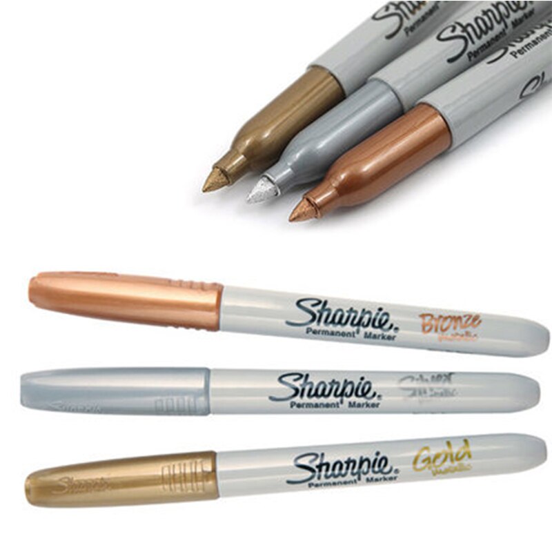Marcador de Metal Sharpie 39100 aceitoso, marcador de firma, resaltador, plata, oro y cobre, 1 ud.