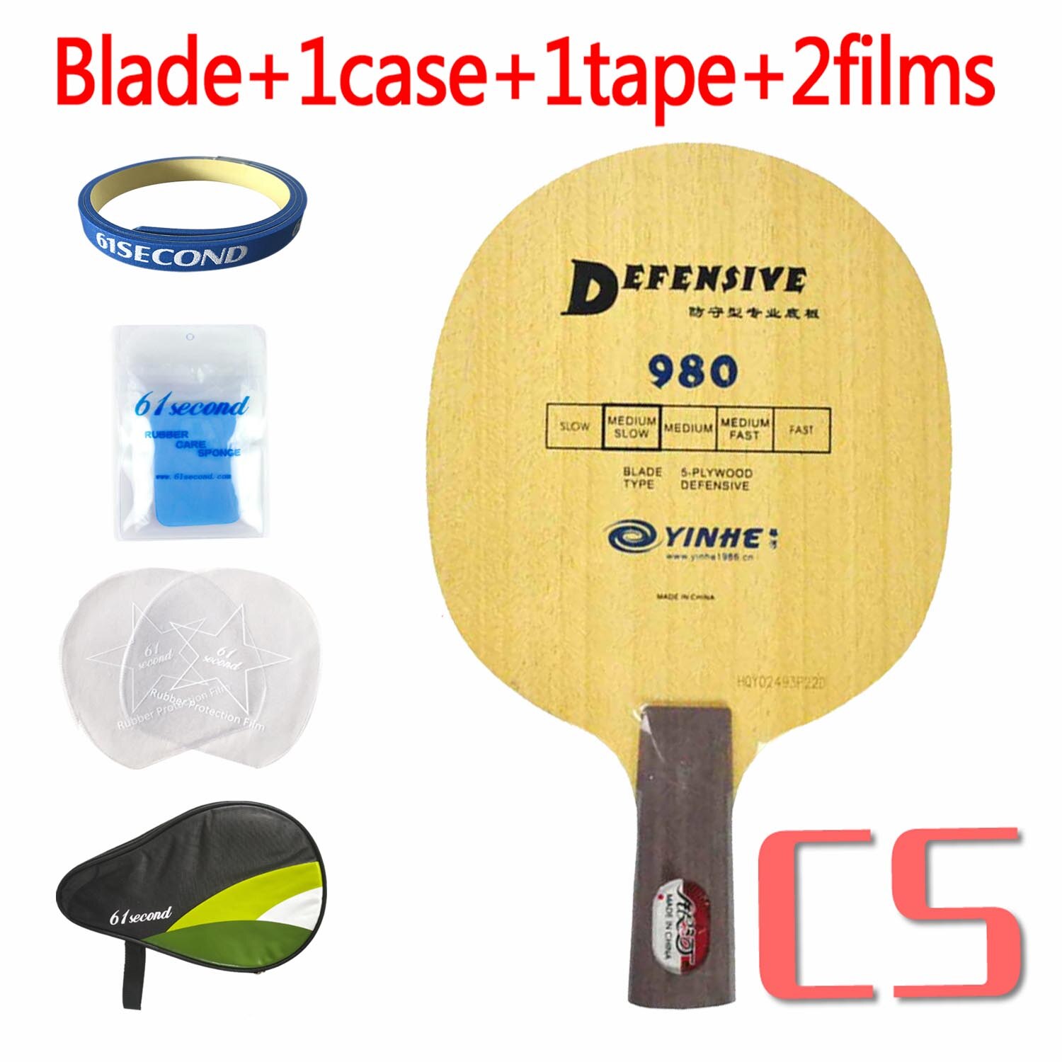 Yinhe 980 Tenis de Mesa defensivo (Ping Pong) Blade: CS with HM case