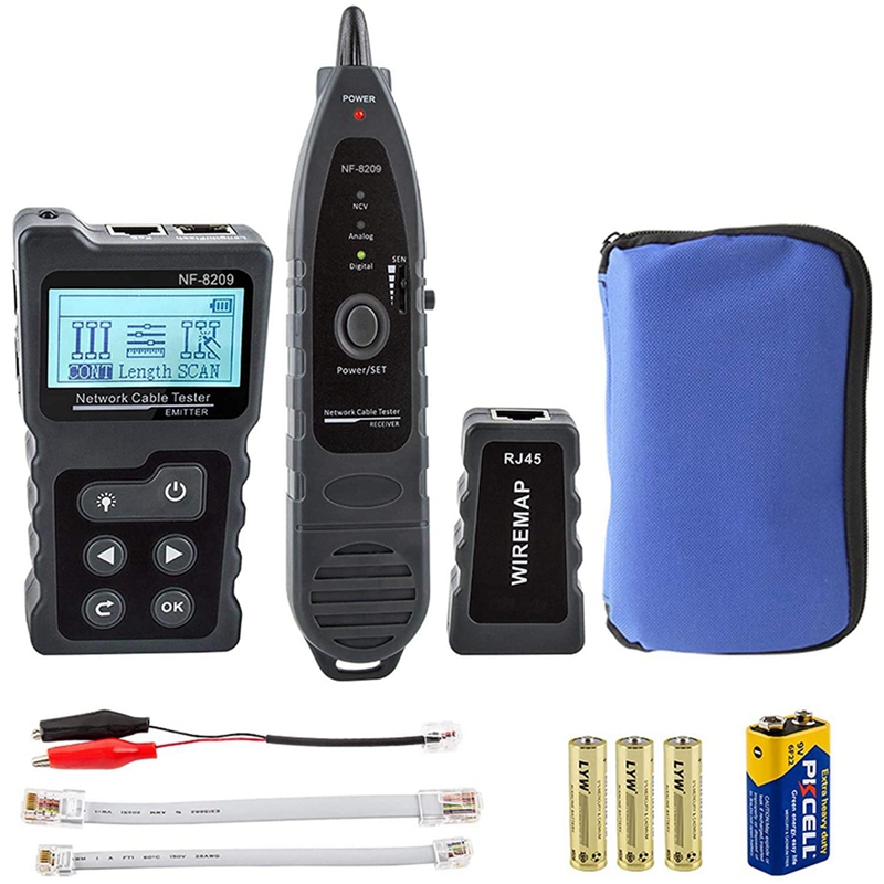 Network Cable Tracker,Network Cable Tester for CAT5E/CAT6/CAT6A,PoE Tester with NCV,NF-8209 Network Cable Length Tester: Default Title