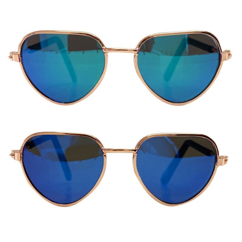 Gafas de sol clásicas con personalidad para perro y gato, lentes de sol con forma de corazón, reflectantes, para perros pequeños