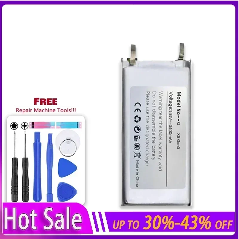Batería de 3,7 V para reproductor Fiio X5 III Gen 3, acumulador recargable de polímero de litio, baterías de repuesto, garantía