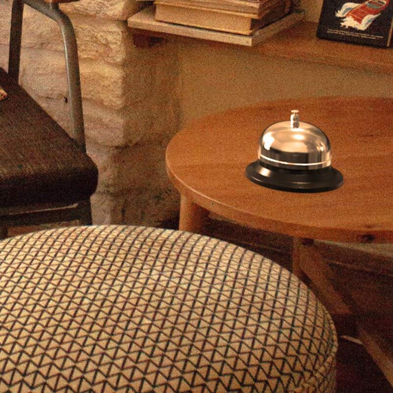 Grande sino, 10cm polegadas de diâmetro, sino de mesa com estrutura à prova de ferrugem do metal, mesa, hotel, escola, sino do serviço do restaurante, t