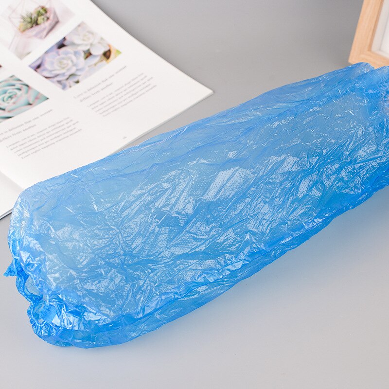 Disposable Sleeves PE Plastic Transparent Sleeves Waterproof And Antifouling Household Kitchen Sleeves 100 Pcs