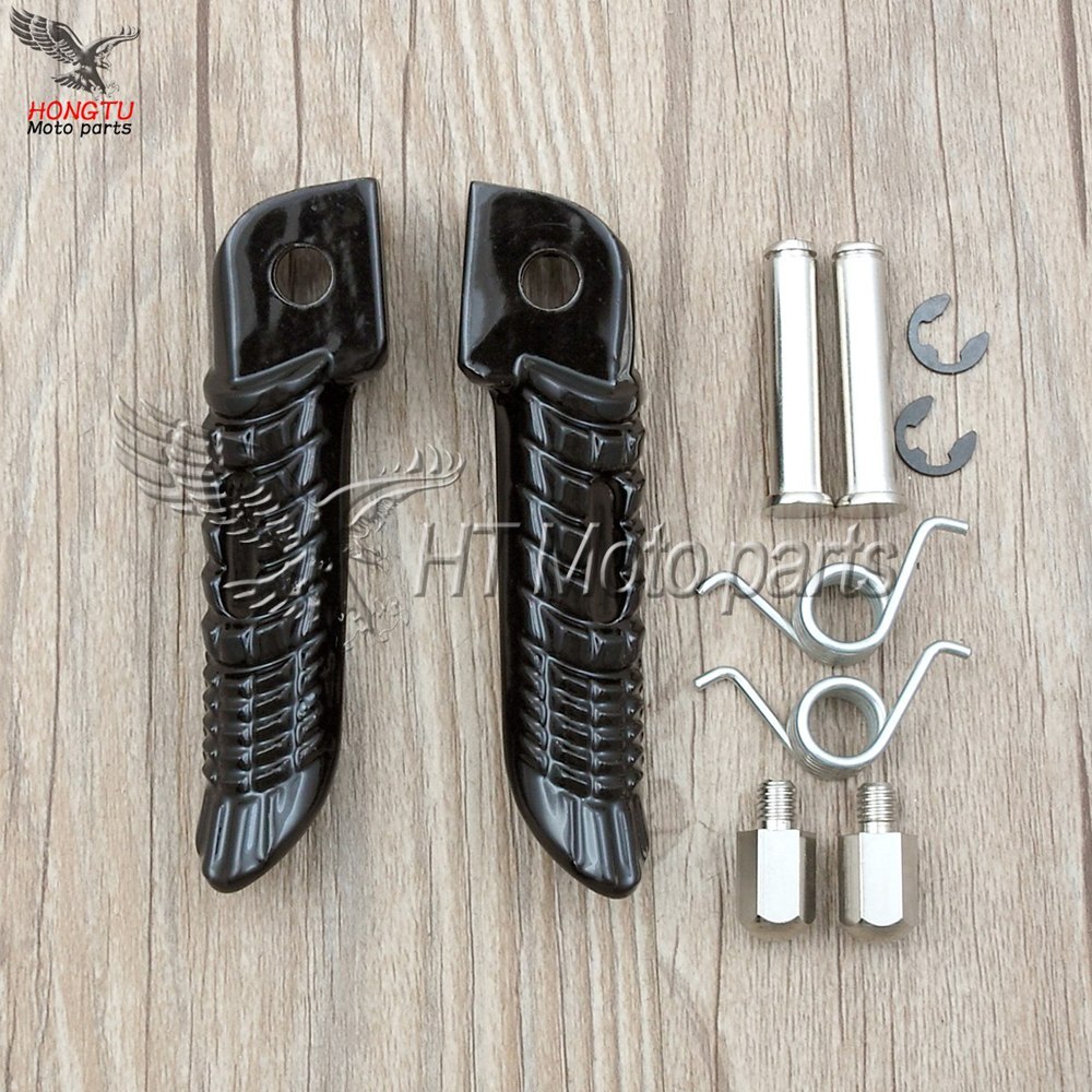 Voor suzuki motorfiets voor & achter voetsteunen motor voetsteunen pedaal voor gsxr 600 gsxr 750 gsxr  sv650 sv1000 gsxr 1000 2001: Helderzwarte voorkant