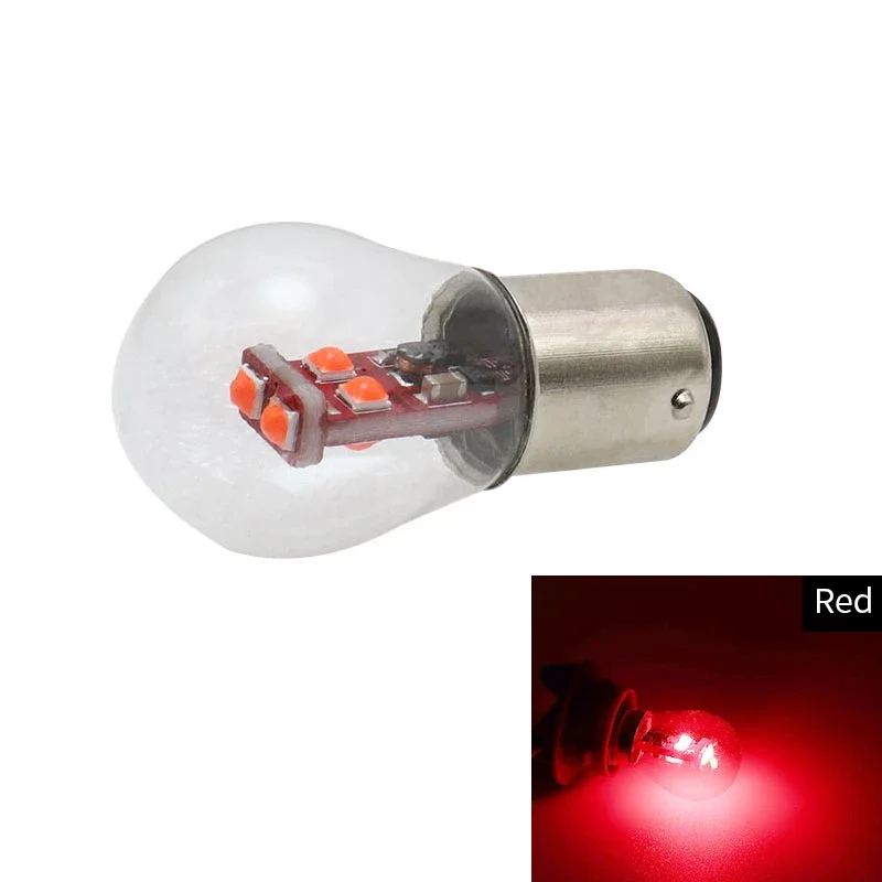 Bil led bau 15s py21w ba15d 1157 fack 15d p21/5w led  p21w ba15s 1156 r5w r10w blinkers bromsljus glödlampor auto lampa 12v: Röd / 1157 fack 15d p21/5w