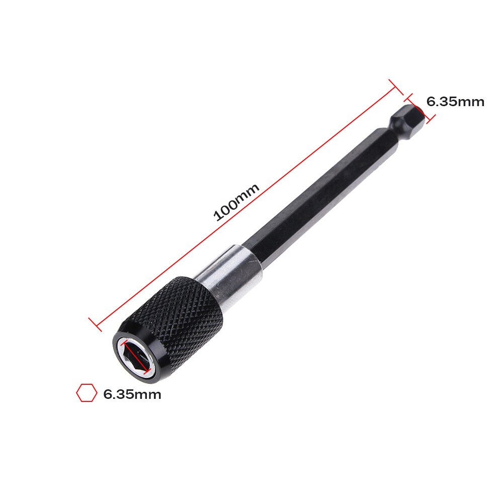 Oauee 1/4 Inch Hex Shank Quick Release Screwdriver Magnetic Bit Holder with Adjustable Collar Bar 60mm 100mm 150mm: 100mm 6.35mm