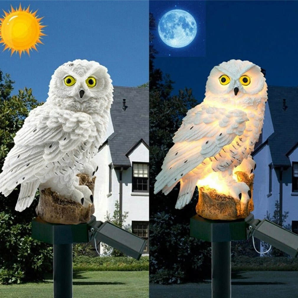 Uil Solar Licht Met Solar Led-paneel Nep Uil Waterdicht Solar Tuinverlichting Uil Ornament Dier Vogel Outdoor Lampen