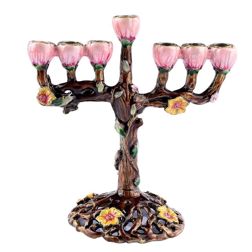 Candelabros Hanukkah Menorah de 7 ramas, candelabros con Árbol de flores, candelabros Menorah antiguos: Default Title