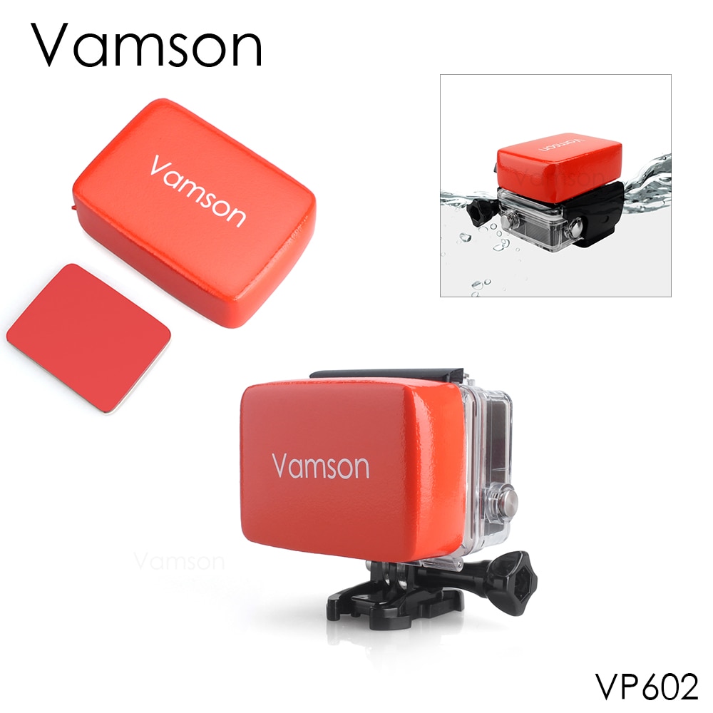 Vamson Voor Go Pro Hero 8 7 Float Floaty Box Met Adhesive Anti Sink Sticker Voor Gopro Hero 5 6 voor Yi 4K Voor Sjcam VP602
