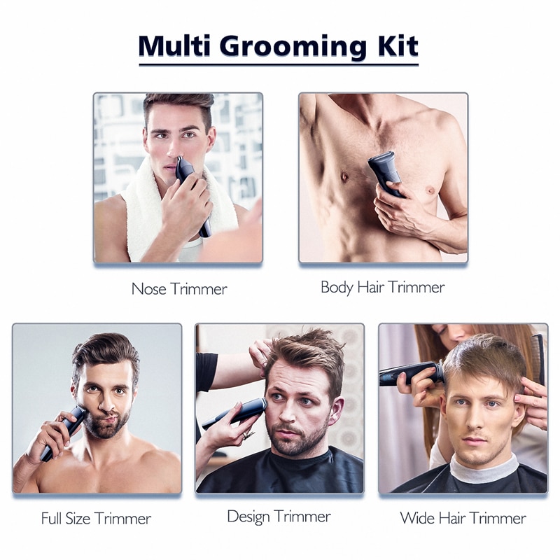 HATTEKER-tondeuse professionnelle pour hommes, rasoir électrique Rechargeable 5 en 1, idéal pour couper les cheveux et raser la barbe, idéal pour 598