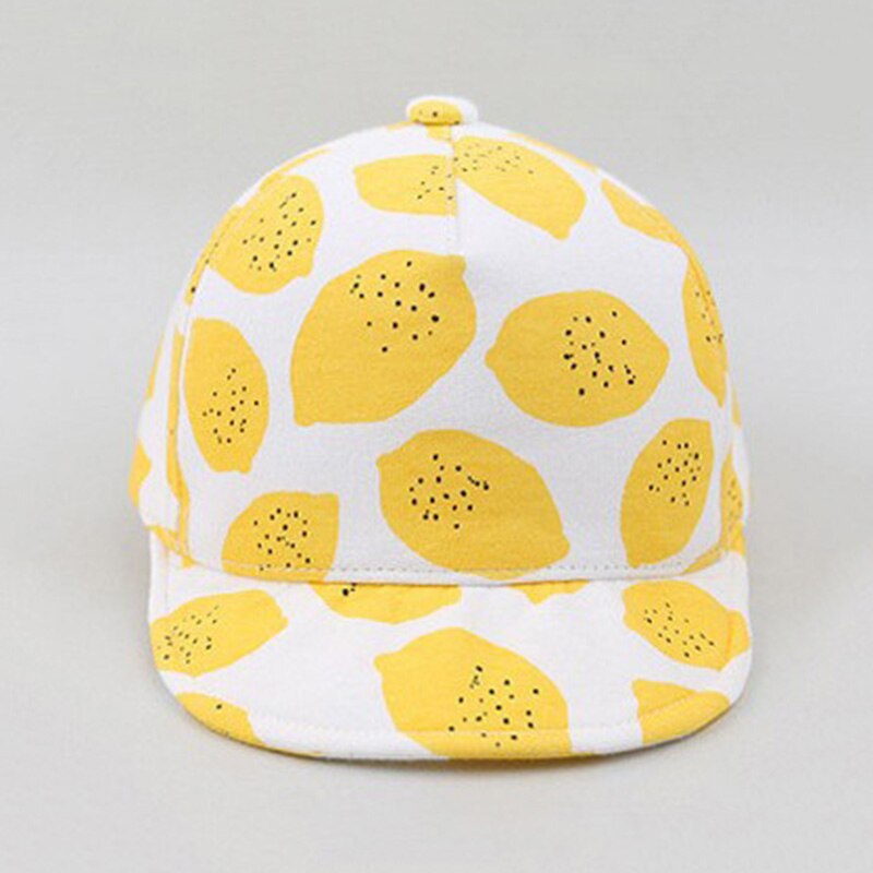 Summer Lemon Fruit Baby Hat Soft Cotton Baby Boy Girl Baseball Cap Outdoor Infant Toddler Sun Hat: Yellow
