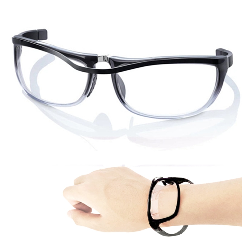 Gafas de lectura montadas en la muñeca para hombre y mujer, anteojos de lectura portátiles plegables, con luz antiazul, aumento de presbicia
