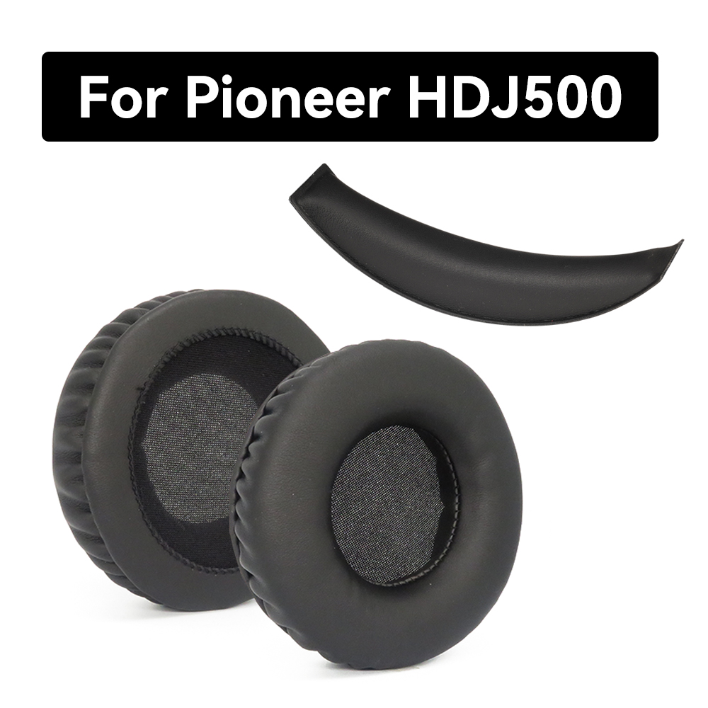 Almohadillas HDJ500 para auriculares Pioneer HDJ-500, almohadillas de repuesto para auriculares, almohadillas para los oídos, espuma de esponja de cuero PU