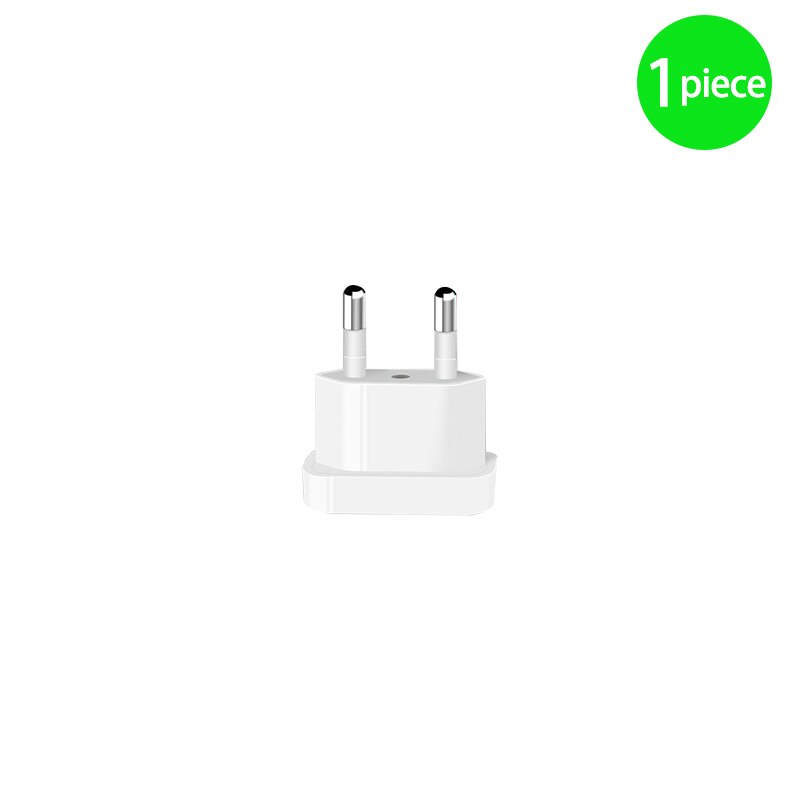 【Upgraded】US To EU Plug CN To Europe Travel Wall AC Power Charger Outlet Adapter Converter 2 Round Socket Input Pin: 1 piece White