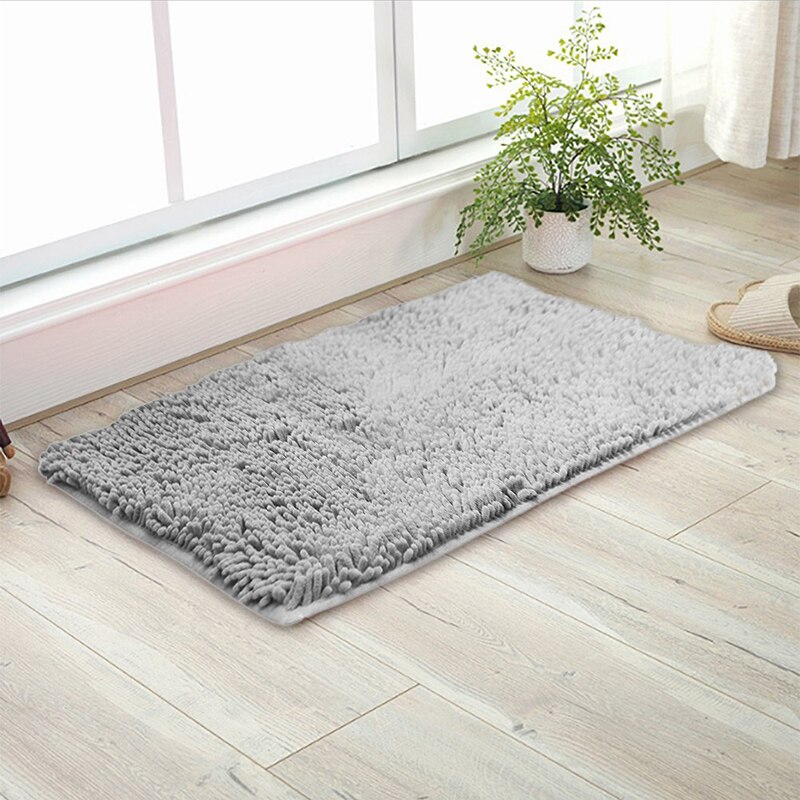 Anti-slip Bathroom Mat Microfiber Soft Bath Rugs Door Feet Mat Absorbent Doormat Kitchen Rug Shaggy Chenille Carpet K802