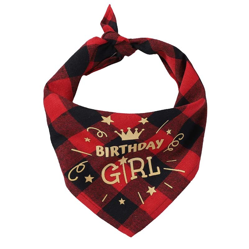 HACRAHO Hondenverjaardag bandana hoed vlinderdas set, 3 stuks opvouwbare My Gotcha Day geruite hond bandana hond verjaardagsfeestje hoed met schattige hond vlinderdas kraag voor honden katten