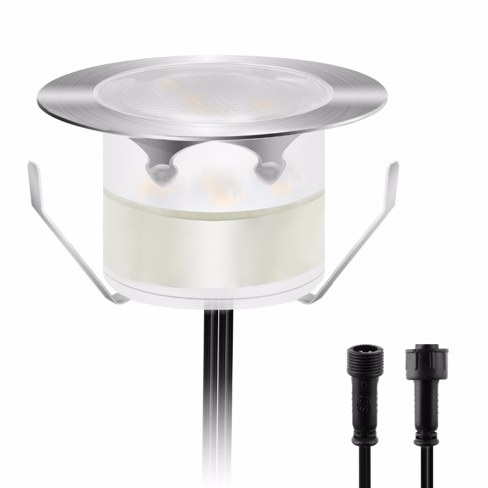 Edelstahl 1 Watt DC12V LED Deck Lampen IP67 SMD2835 FÜHRTE Garten Beleuchtung Terrasse Dekoration Inground Licht Montiert einfüGen