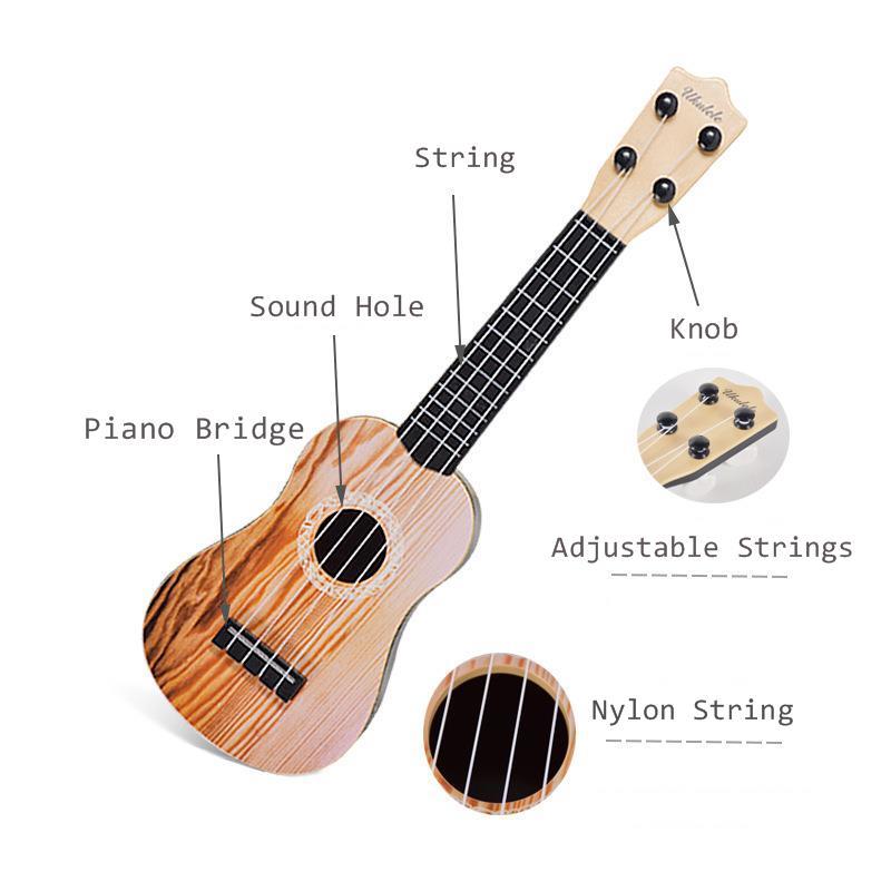 freundlicher Gitarre Simulation Ukulele FrüHenne Bildung ABS Kunststoff obst aufbringen Kind Spielzeug Für Anfänger Musical Instrument