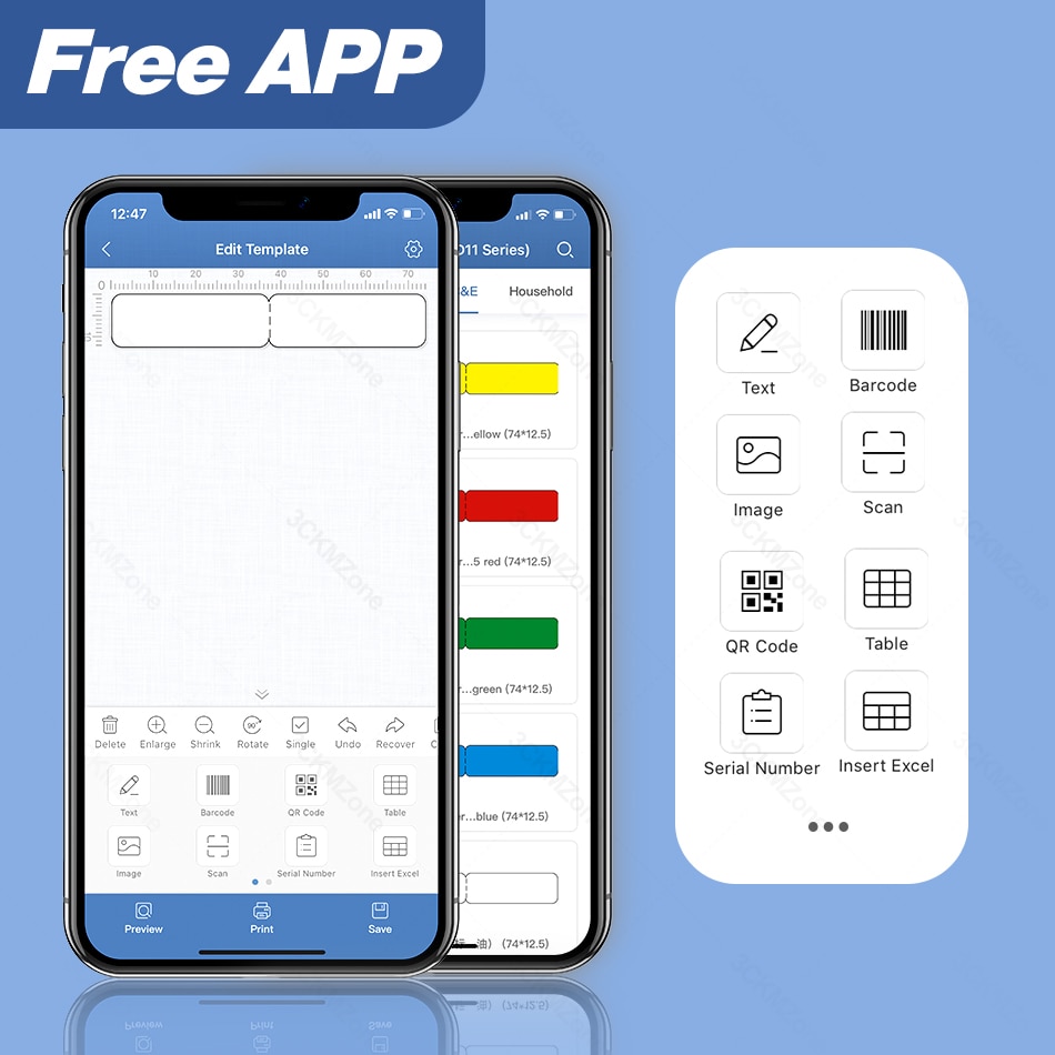 D11 Wireless label printer Portable Pocket Label Printer Portable BT Thermal Label Printer Home Use Office Fast Printing Printer