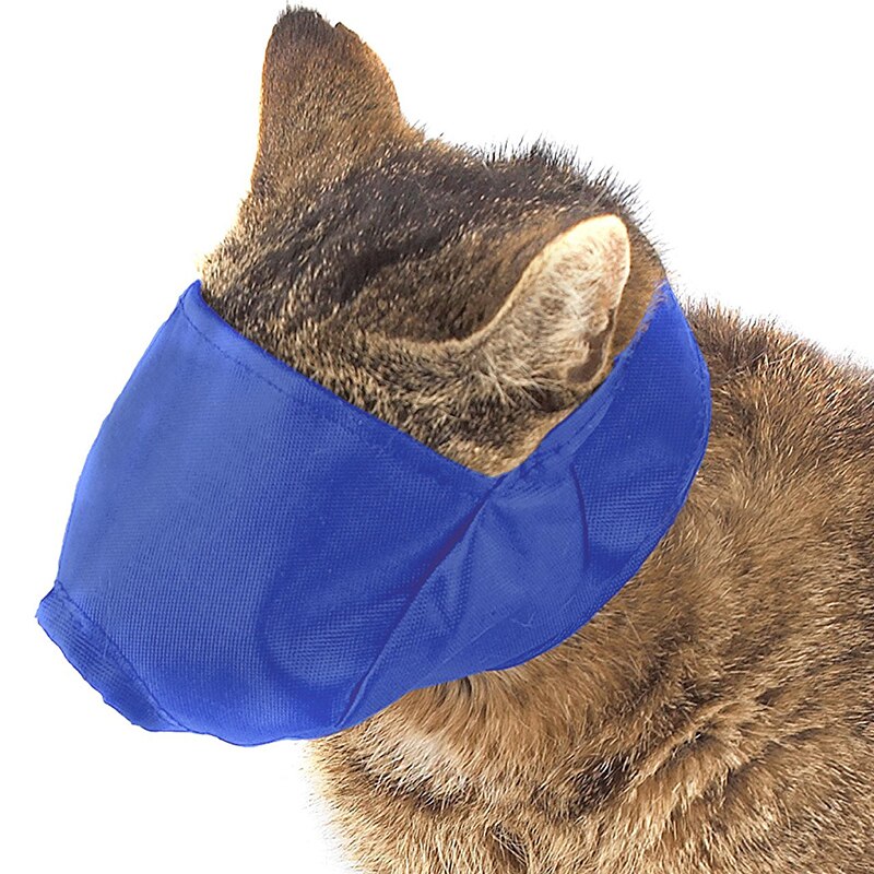 3 größe Nylon Katze Maulkorb Schlecht Schutz Reise Pflegenwerkzeug Schlecht Schönheit Lieferungen Bequem bat Maulkörbe Für Katzen Zubehör: Blau / M