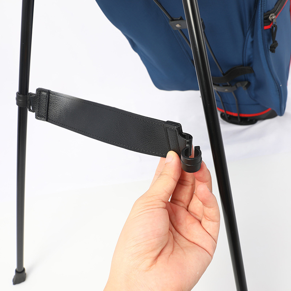 Golf Bag Bracket Pedestal Adjuster PU Leather Hook Adjustable Golf Stand Bag Leg Stabilizer Strap Golf Supplies