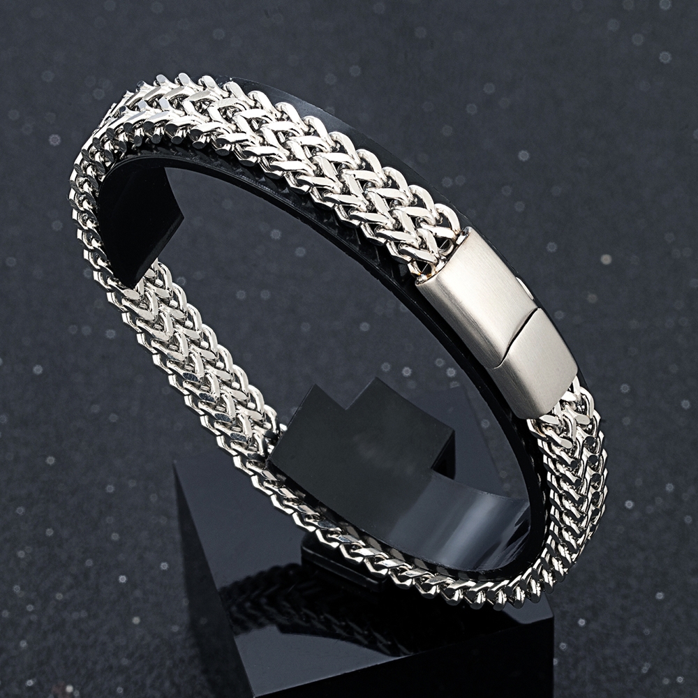 MKENDN 8MM Blauw Rvs Kinketting Armband Mannen Vrouwen Ketting Armbanden & Bangles Hip Hop Biker Sieraden