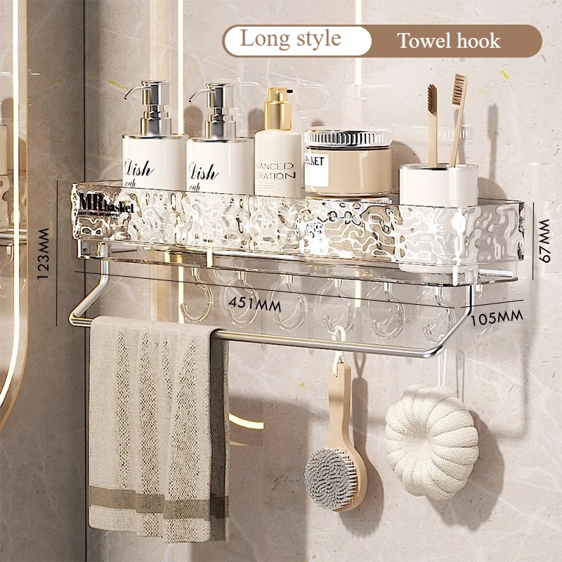 Estante esquinero para baño, estante de almacenamiento montado en la pared sin perforación, artículos de tocador para cocina y baño, estante colgante para almacenamiento de agua en la pared: Gris