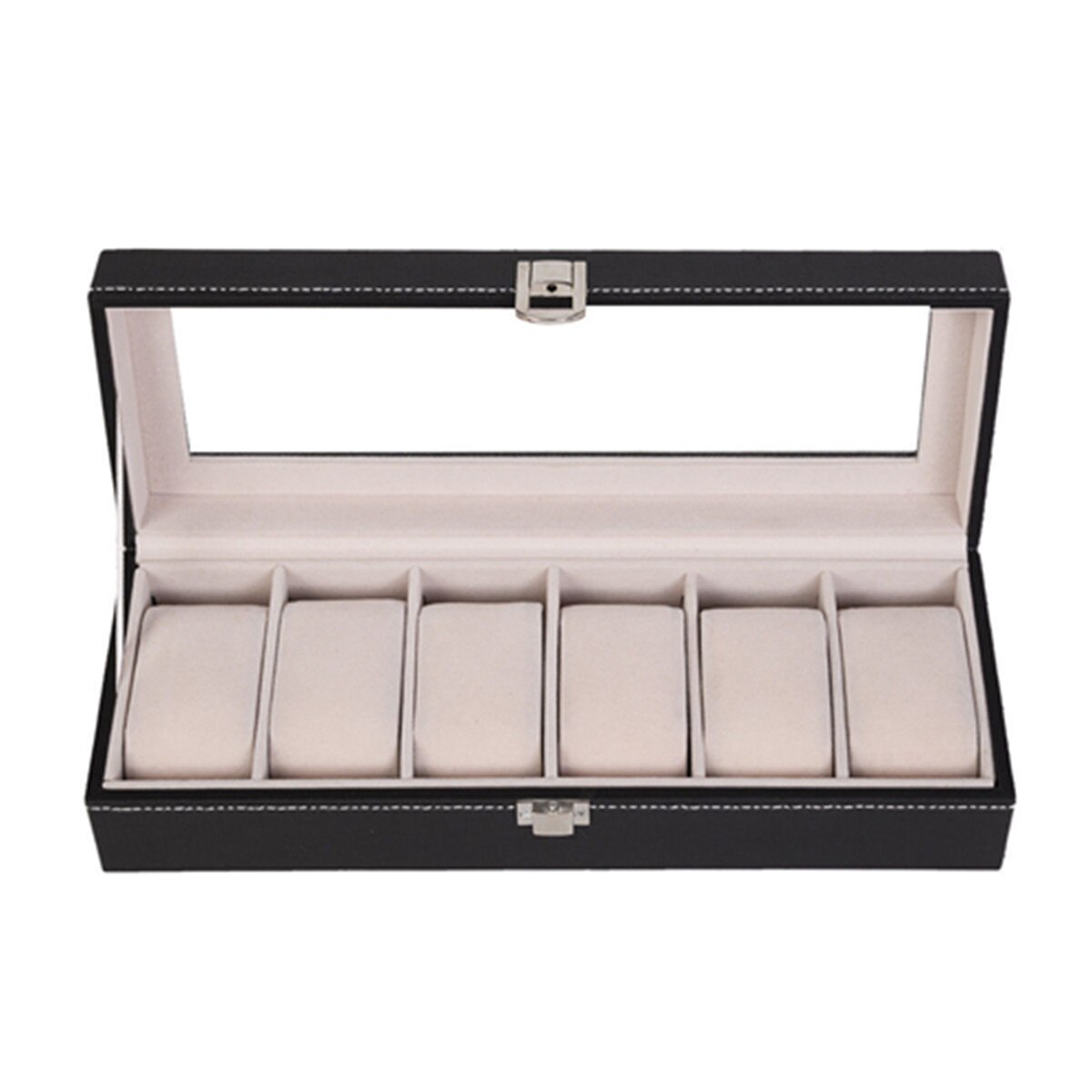 Venster Organizer Box Voor Besparen 6 Horloges Box Sieraden Display Case Opslag Houder
