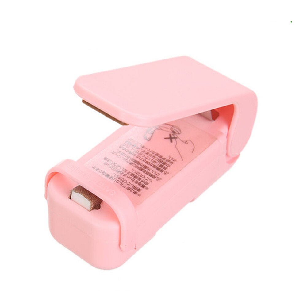 Mini Bag Sealer Sealmachine Plastic Pakket Opslag Thuis Warmte Zak Plastic Voedsel Snacks Zak Sluitmachine Voedsel Snack Verpakking: pink