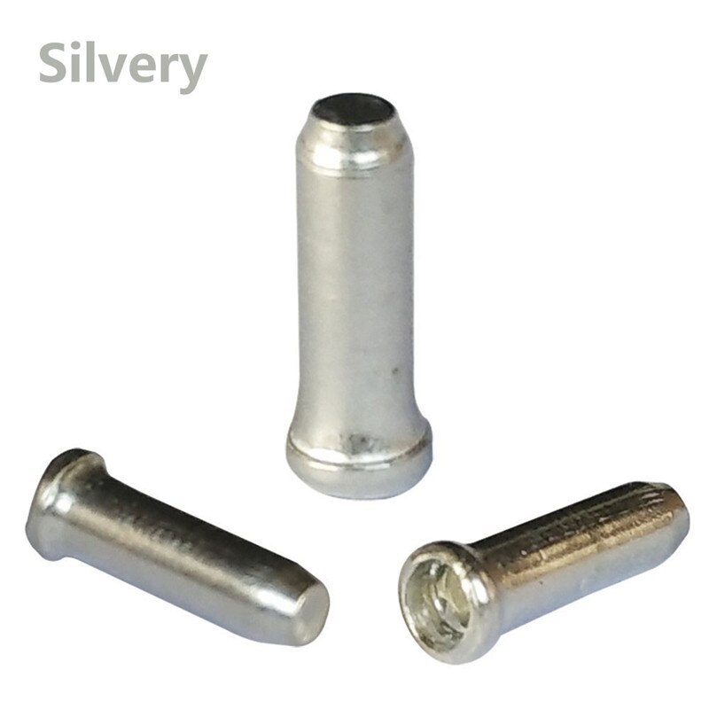 10 stk cykelbremse gear kabel ferrule cap kabel ender cykel indvendig wire legering crimps nippel cover cykel tilbehør 4 farver: Sølvfarvet