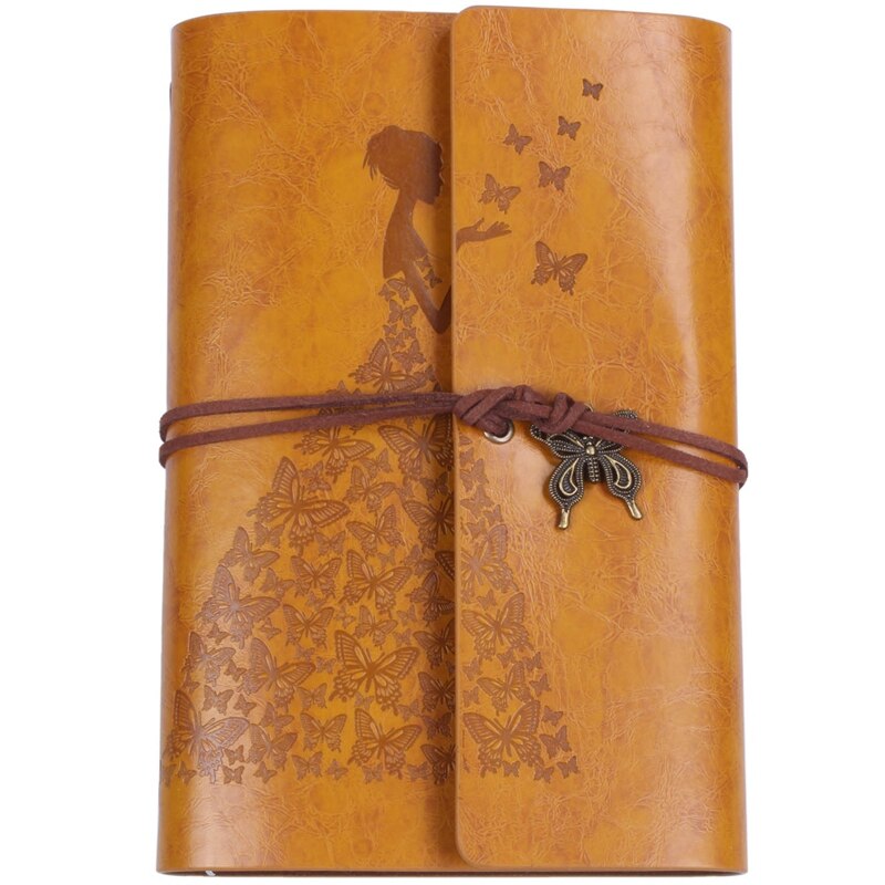 Retro Personality Notebooks Journal Notepads Ring Binder Diary Notebook Light Brown S &amp; Refillable Notebook Journals,A6 Leather