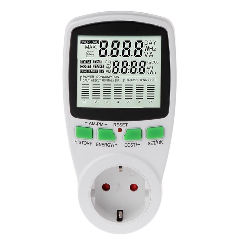 Lcd eu digital meter spænding wattmeter strøm elforbrug analysator wxtc