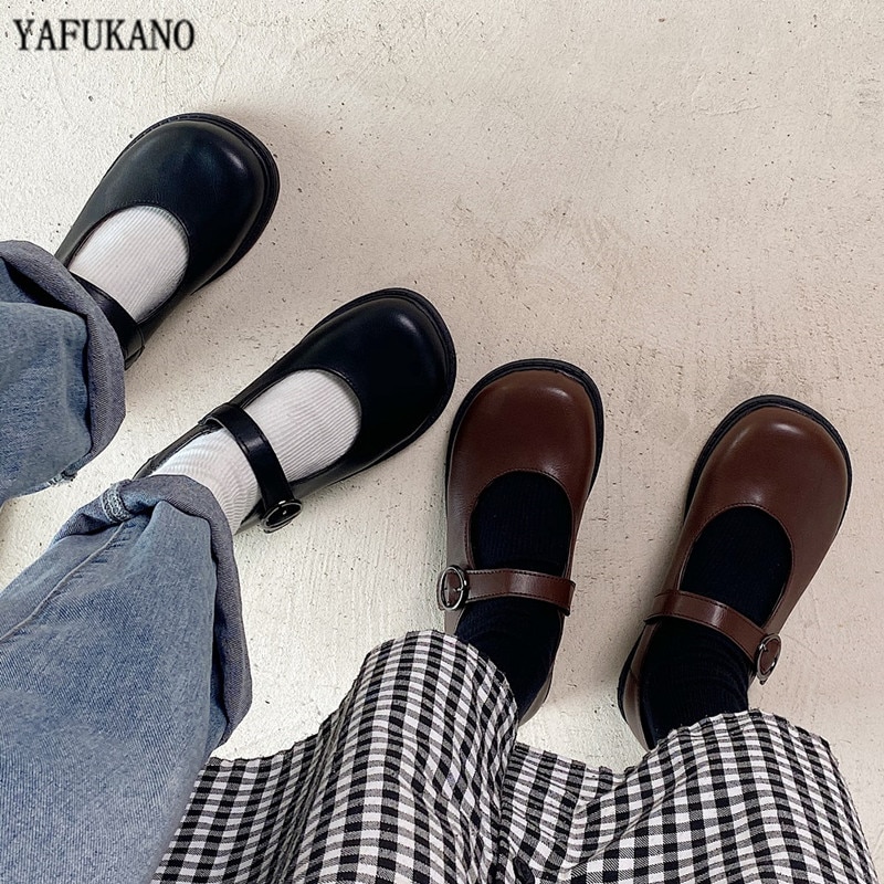 Lolita uniforme grande tête chaussures doux soeur JK petit cuir chaussures Style japonais mignon étudiant chaussures Mary Jane poupée chaussures