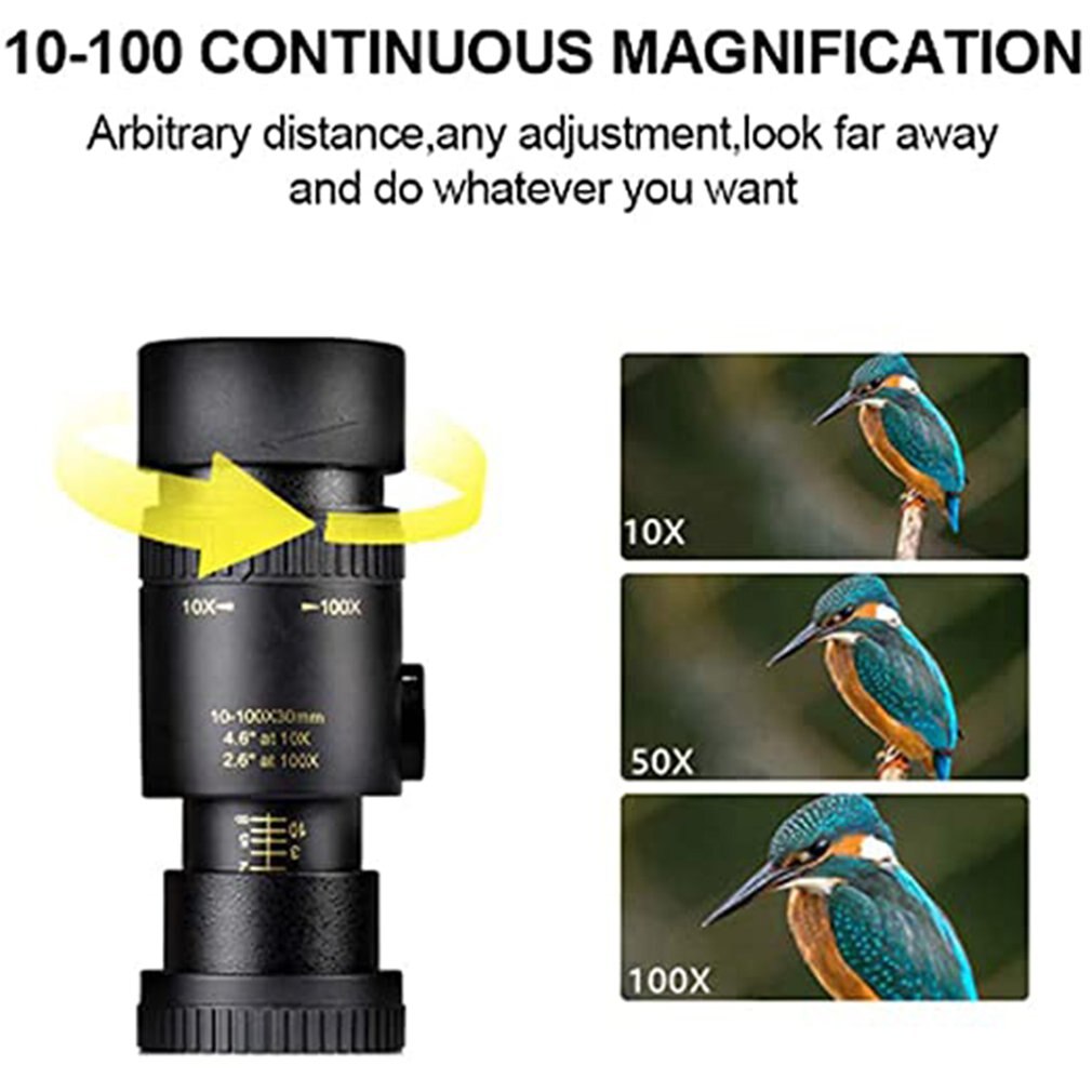 Monocular Telescope 10-300X40 High Magnification HD Zoom Mini Scope for Mobile Phone Photography