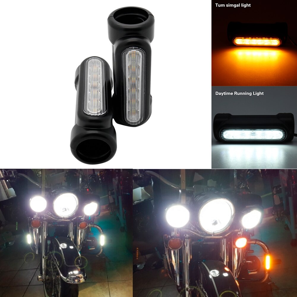 Motorcycle Highway Crash Bar Light Switchback Driving Light 12 LED for Harley Touring Models