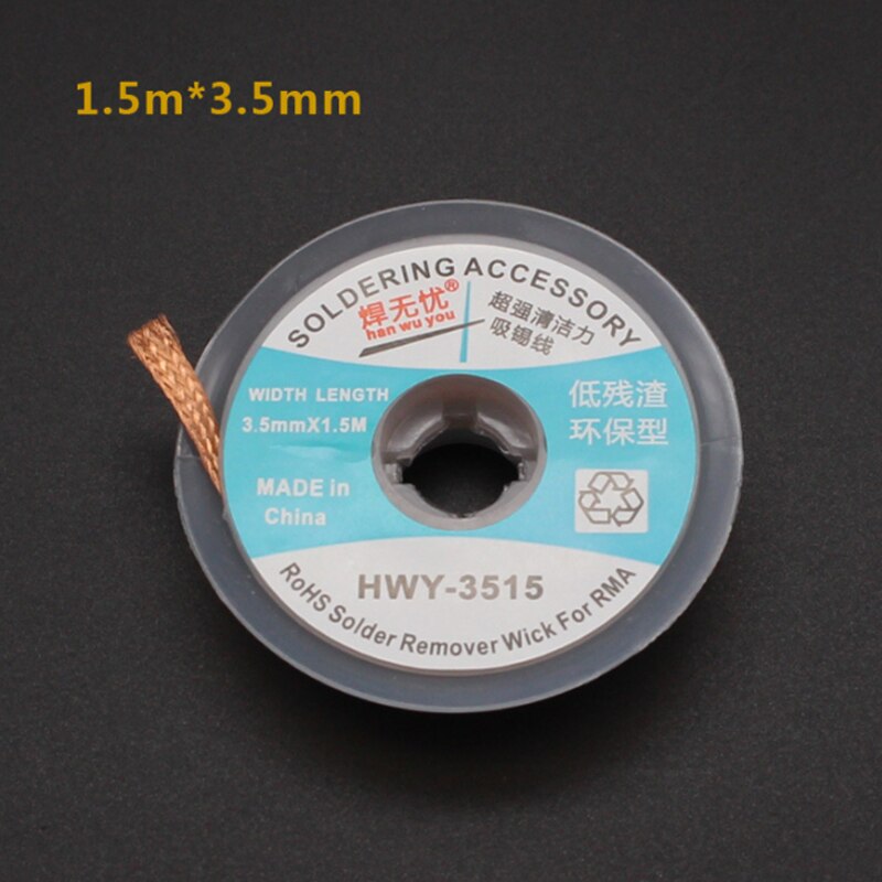 5pcs/lot 1.5m Tin Absorption Line Desoldering Wire Low Residue Suction Wick BGA Wire Soldering Tools Mobile Phone BGA PCB Repair: 3.5mm X 1.5m  5pcs