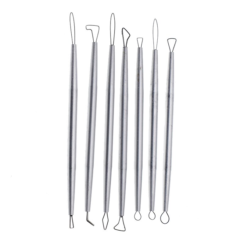Polymer Clay Tool Aluminum Stainless Steel Wire Pottery Ceramic Sculpting Carving Loop Ribbon tools kit 7Pcs/set