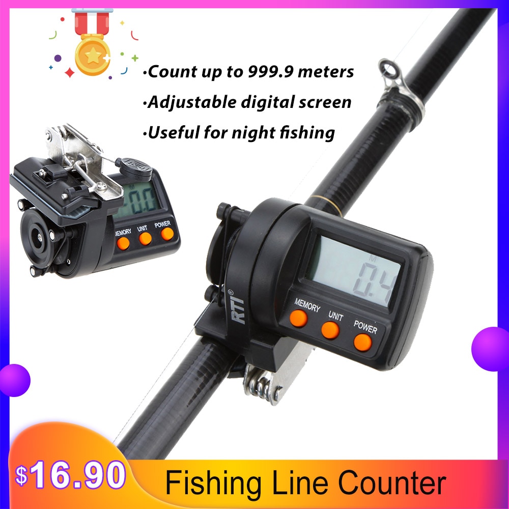999.9 Meter Digitale Display Vislijn Teller Voor Vissen Elektronische Vislijn Diepte Teller Lengte Visgerei