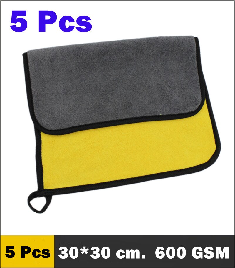 2/3/5/10 Pcs Car Wash Microfiber Towels Super Thick Soft Plush Cloth For Washing Cleaning Drying Absorb Wax Polishing: Brown